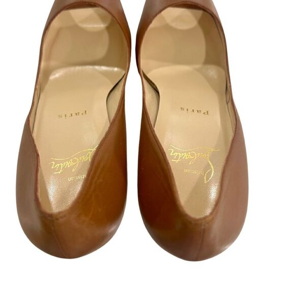 Christian Louboutin Very Prive 120 Peep-Toe  Heels Luggage Brown Size 39/9 - Picture 10 of 17